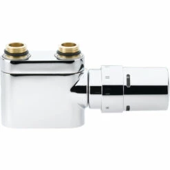 DANFOSS Corps Sèche Serviette VHX-DUO Bitube - Un Orifice 1/2" (15/21) Fixation Au Sol - Chromé