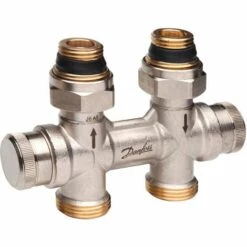 Répartiteur Auto-équilibrant RLV-KDV Pour Radiateur Femelle 1/2" (15/21) Par Le Sol - Raccordement Mâle 3/4" (20/27) - Danfoss