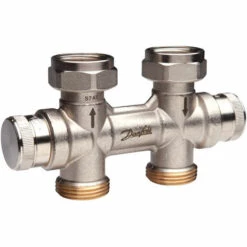 Répartiteur Auto-équilibrant RLV-KDV Pour Radiateur Femelle 3/4" (20/27) Par Le Sol - Raccordement Mâle 3/4" (20/27) - Danfoss