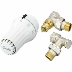 Kit Complet Pour Radiateur 4 Orifices Avec Corps RA-FN équerre 1/2'' (15/21) + Tête RAE + Coude 1/2'' (15/21) - Danfoss