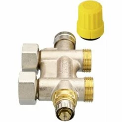 DANFOSS Corps Thermostatique F 1/2 Bitube VHS-UN Droit Entraxe 50mm Mâle 3/4